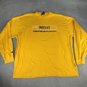 FUBU OG Jeans Collection 90s Y2K XXL Long Sleeve Shirt Yellow Spellout Embroider